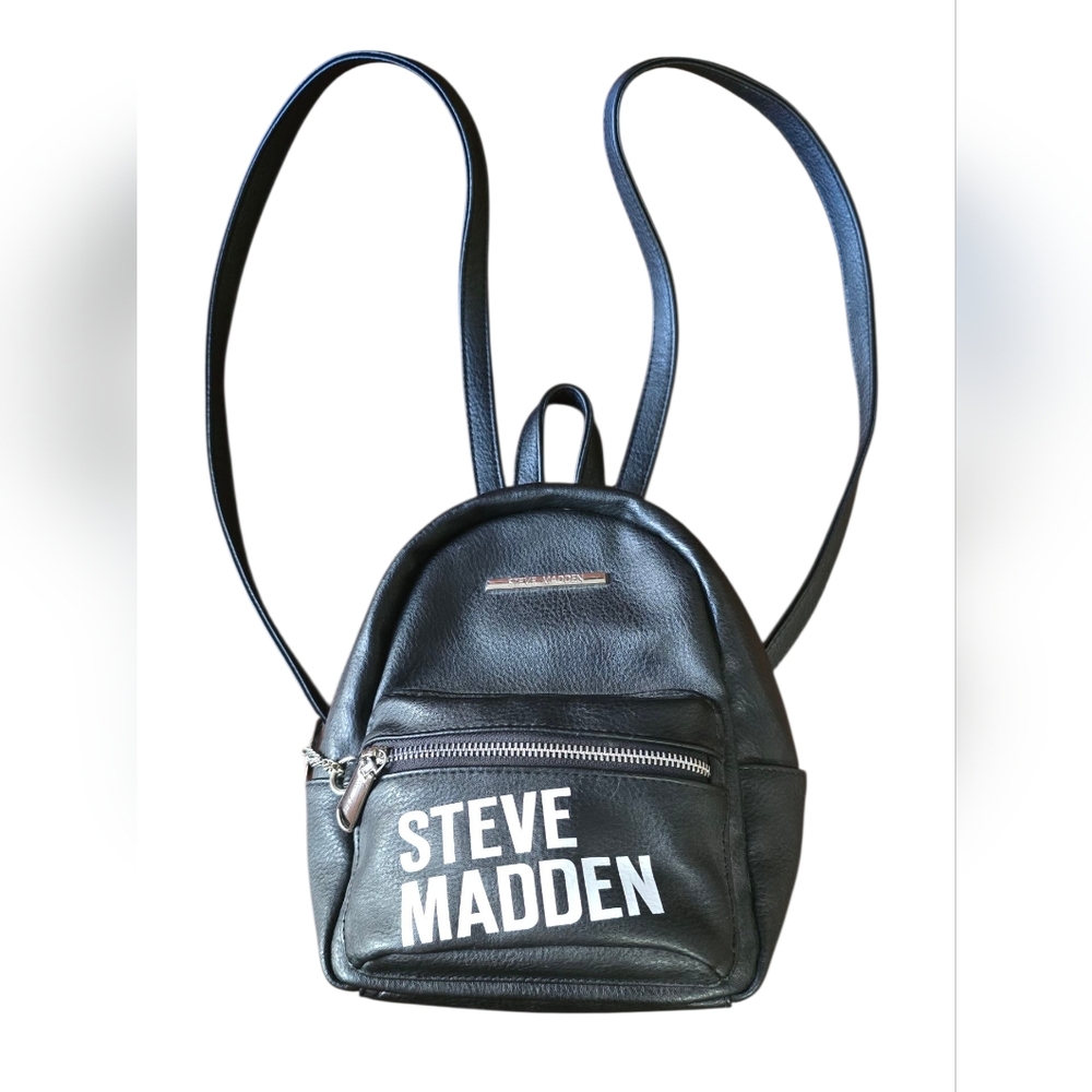 Steve Madden Black Leather Backpack